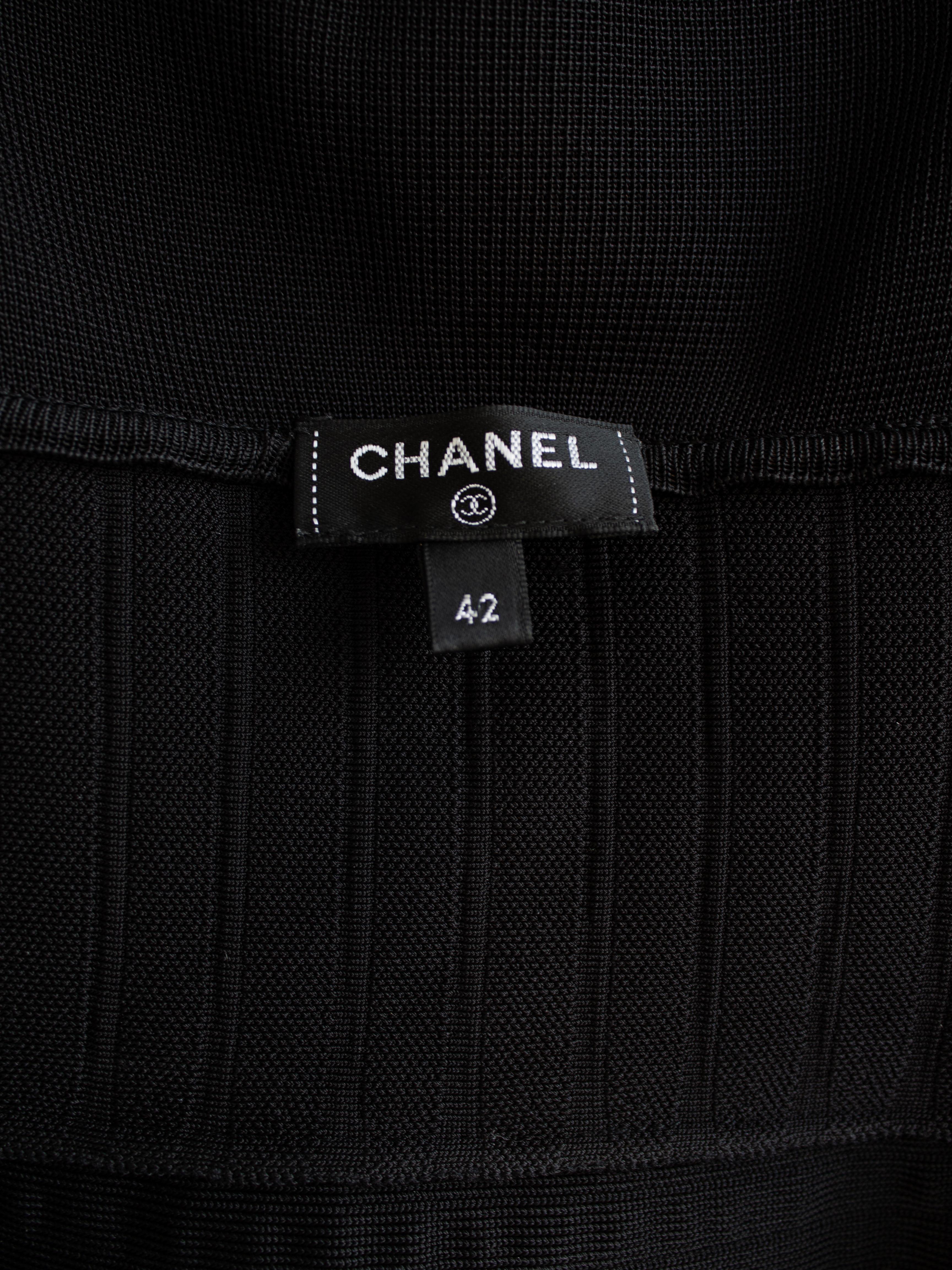 Women's Chanel S/S 2020 Black CC Crystal Logo 20P 20S Mini LBD Dress