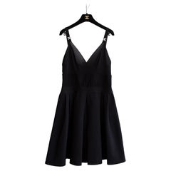 Chanel S/S 2020 Black CC Crystal Logo 20P 20S Mini LBD Dress