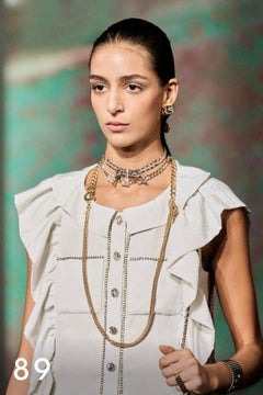 Chanel S/S 2023 Laufsteg Nummer 5 Gelbgold Sautoir Halskette