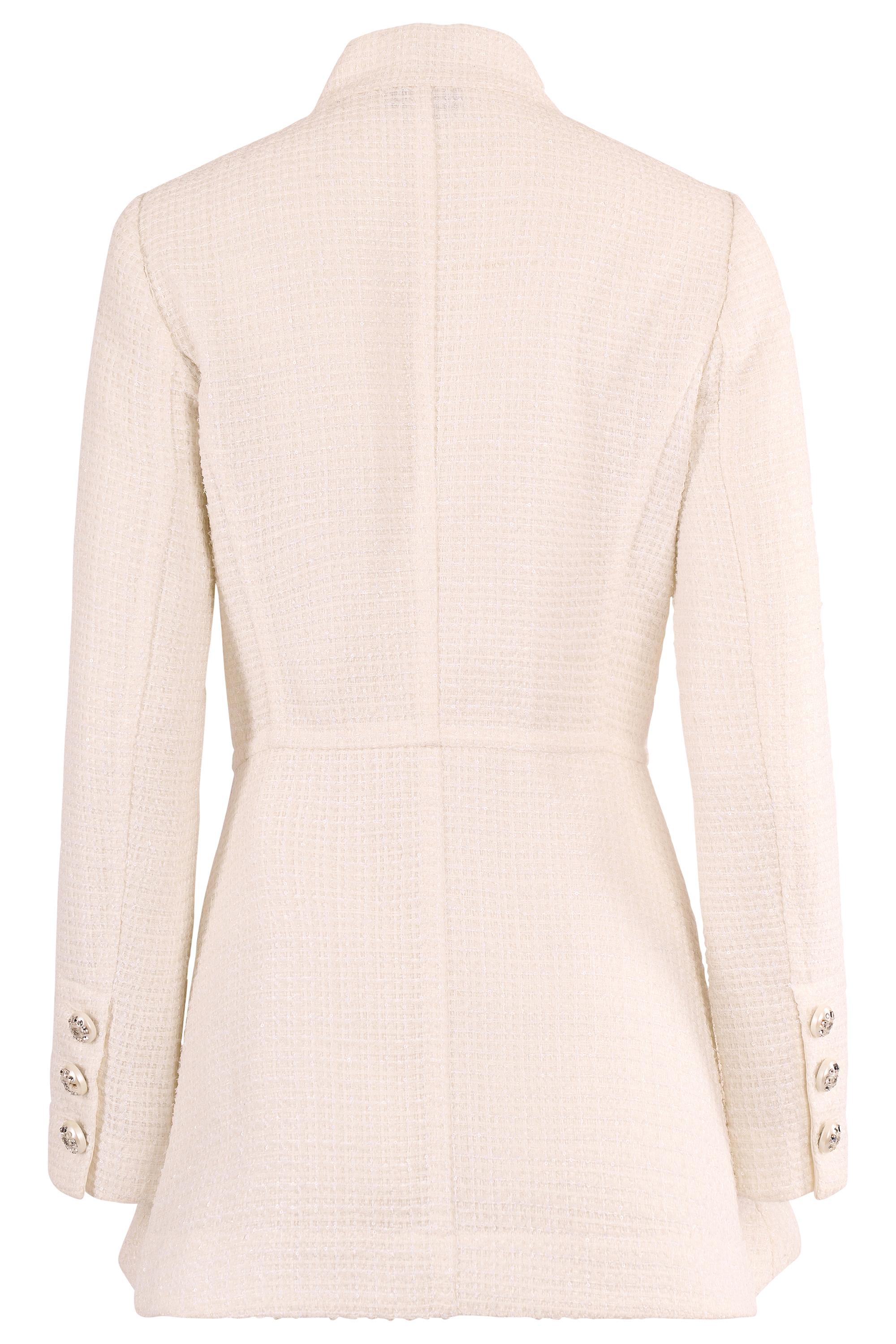 Chanel S.S. 2023 Giacca in tweed bianco in vendita 2