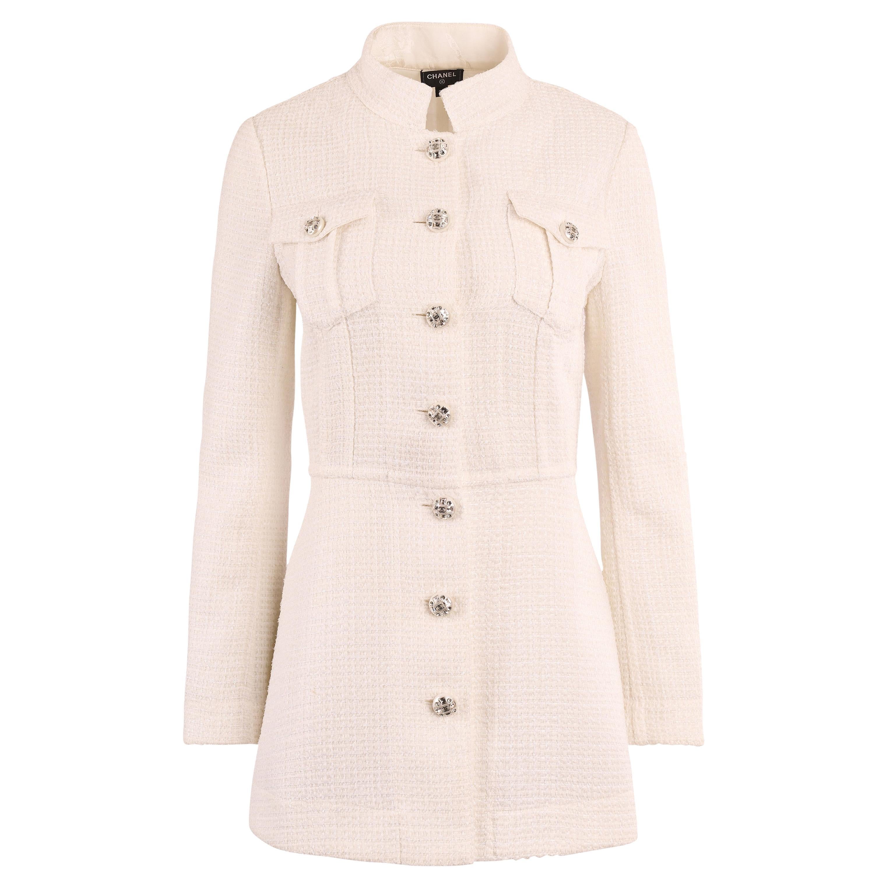 Chanel S.S. 2023 Giacca in tweed bianco in vendita