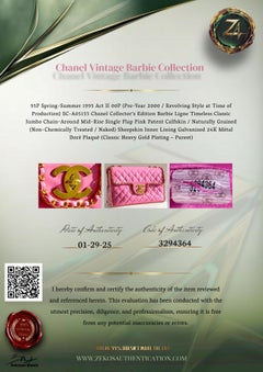 Chanel S/S1995 Barbie Pink 24K Gold Chain Around Patent Lambskin Jumbo XL Bag