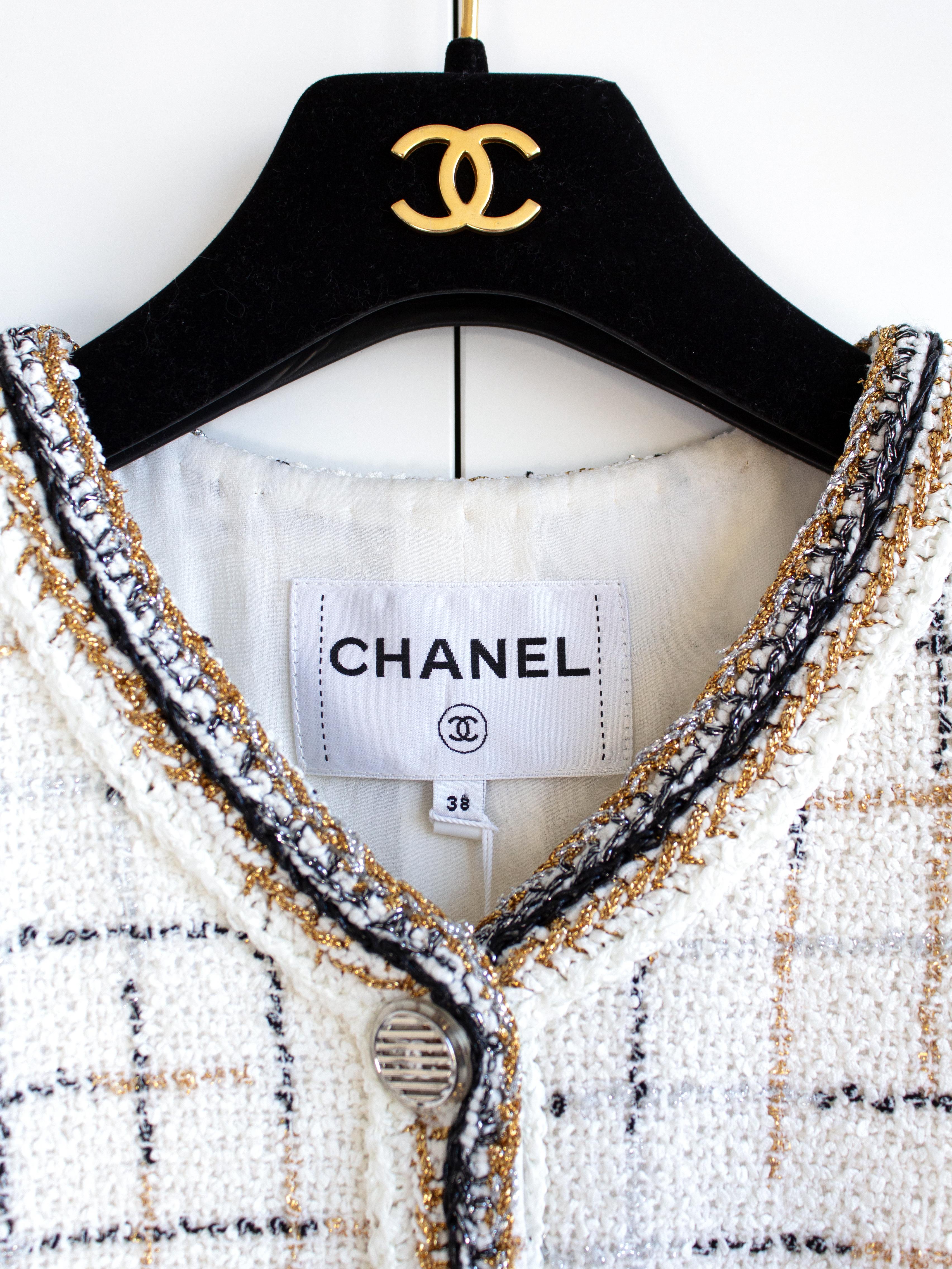 Chanel S/S2017 Robot Cocobot White Gold Black Fantasy Check Tweed 17S Jacket 3