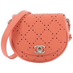 Chanel Saddle Bag Perforated Caviar