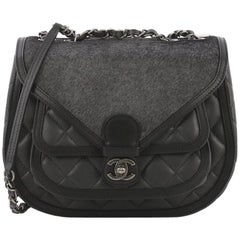 Chanel Saddle Bag Quilted Calfskin and Pony Hair Medium
