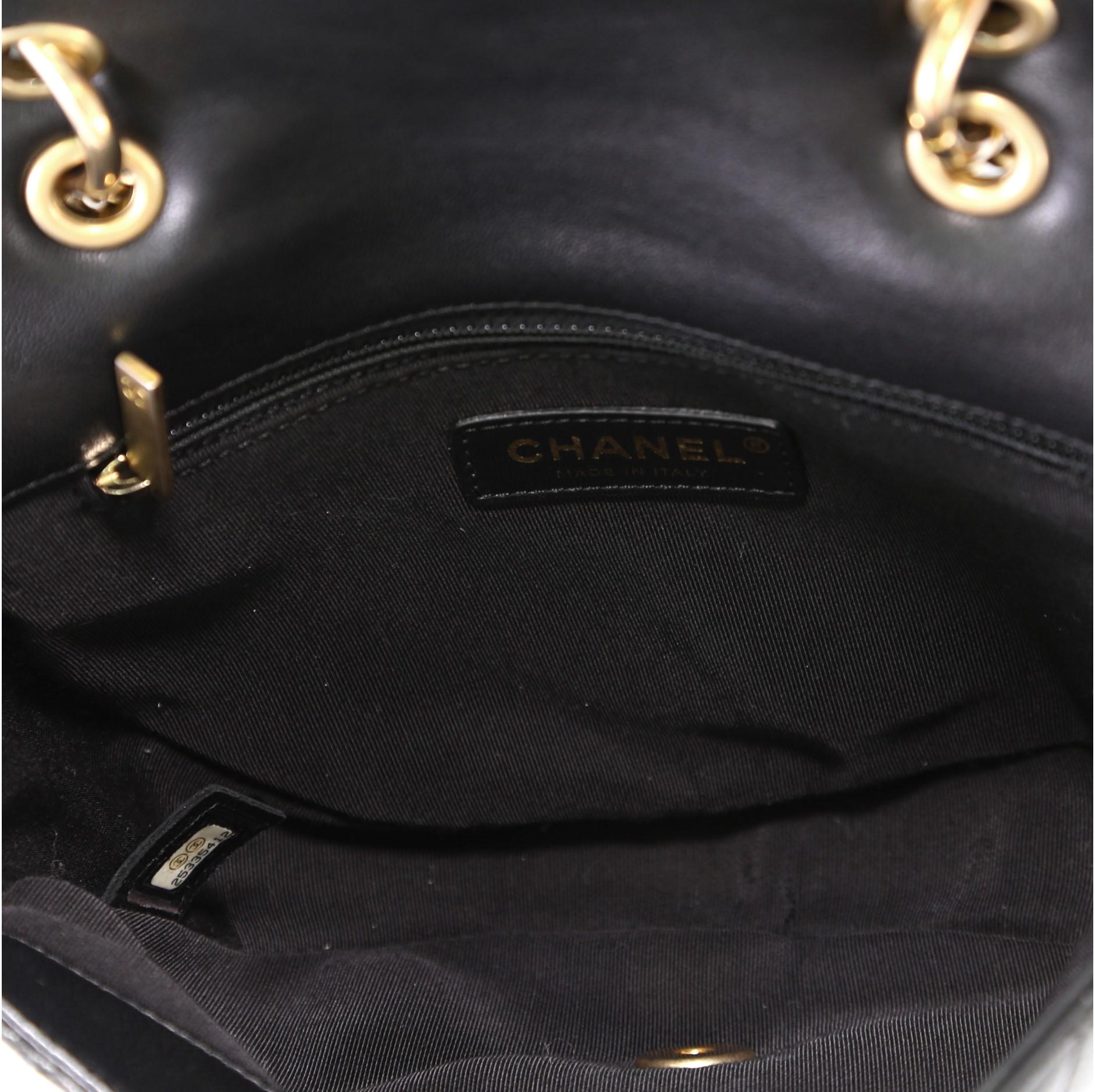 Black Chanel Saddle Bag Quilted Leather with Chain Detail Small