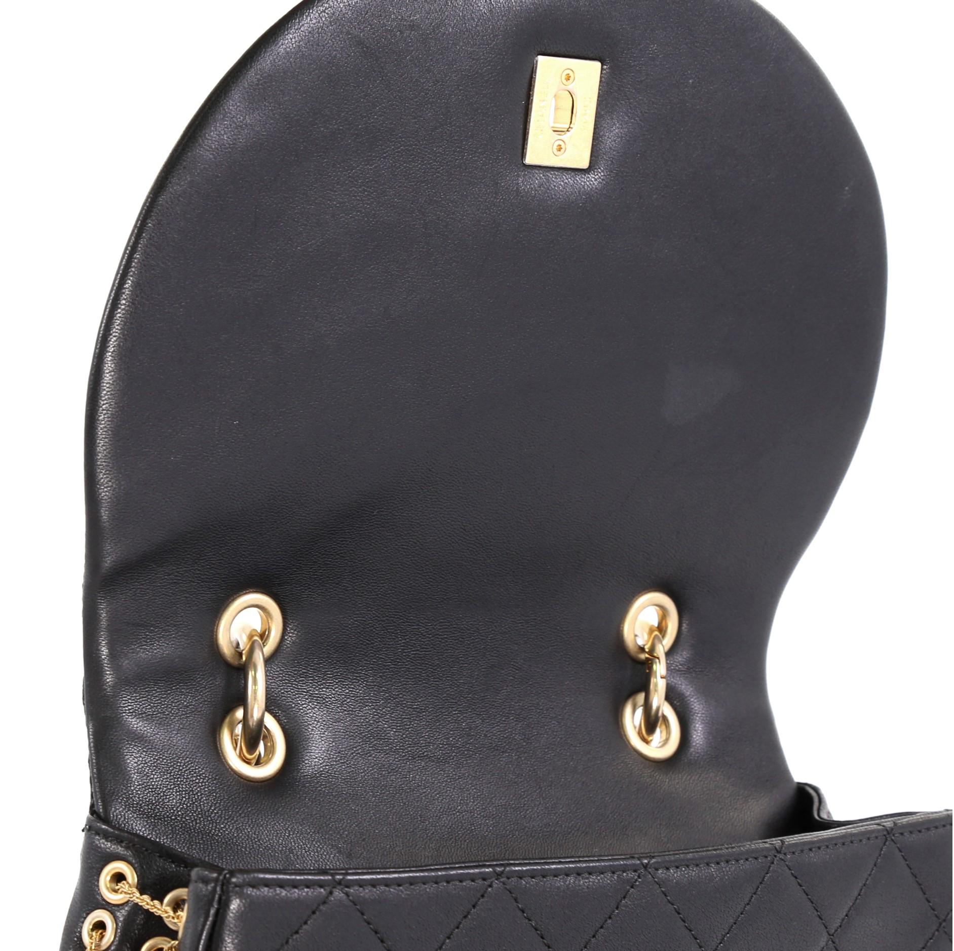 Chanel Saddle Bag Quilted Leather with Chain Detail Small In Good Condition In NY, NY