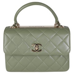 Chanel Sage Quilted Lambskin Trendy Top Handle Bag