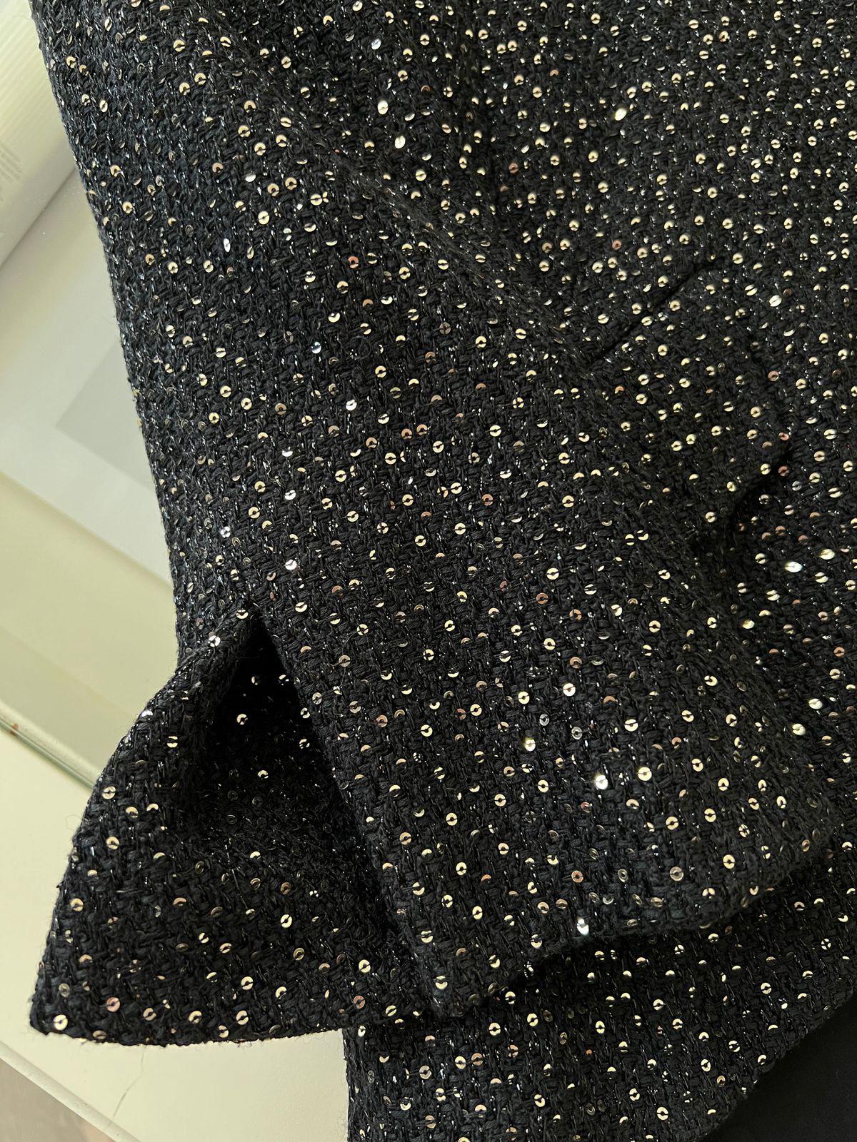 Chanel Saint Tropez Cruise Sequins Black Tweed Jacket 1