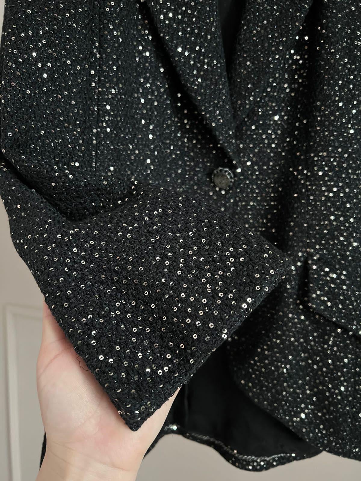 Chanel Saint Tropez Cruise Sequins Black Tweed Jacket 3