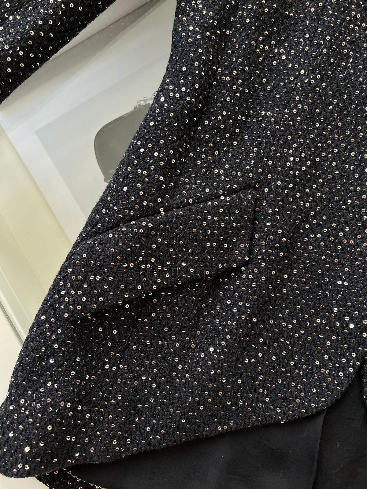 Chanel Saint Tropez Cruise Sequins Black Tweed Jacket 4