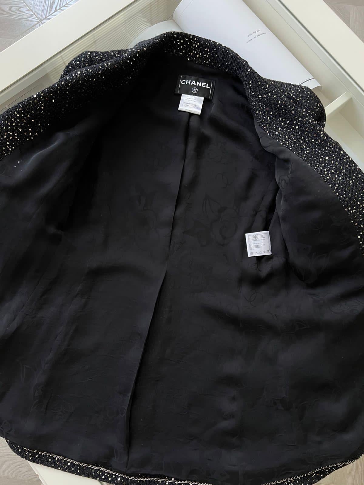 Chanel Saint Tropez Cruise Sequins Black Tweed Jacket 5