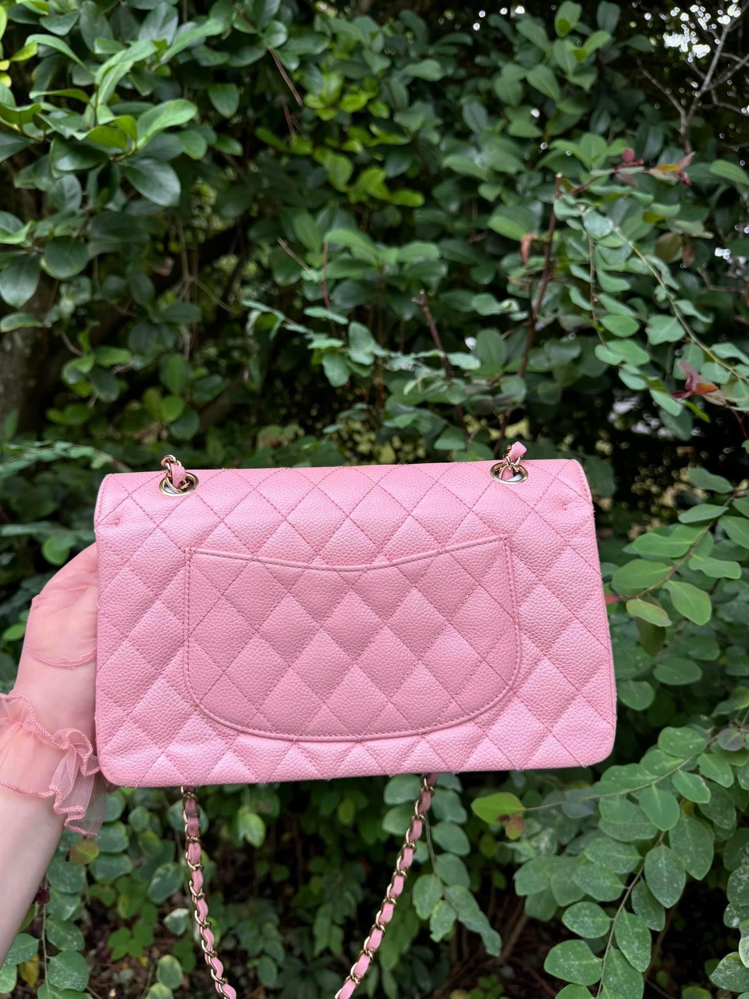 Chanel Sakura caviar medium double flap bag with GHW For Sale 3