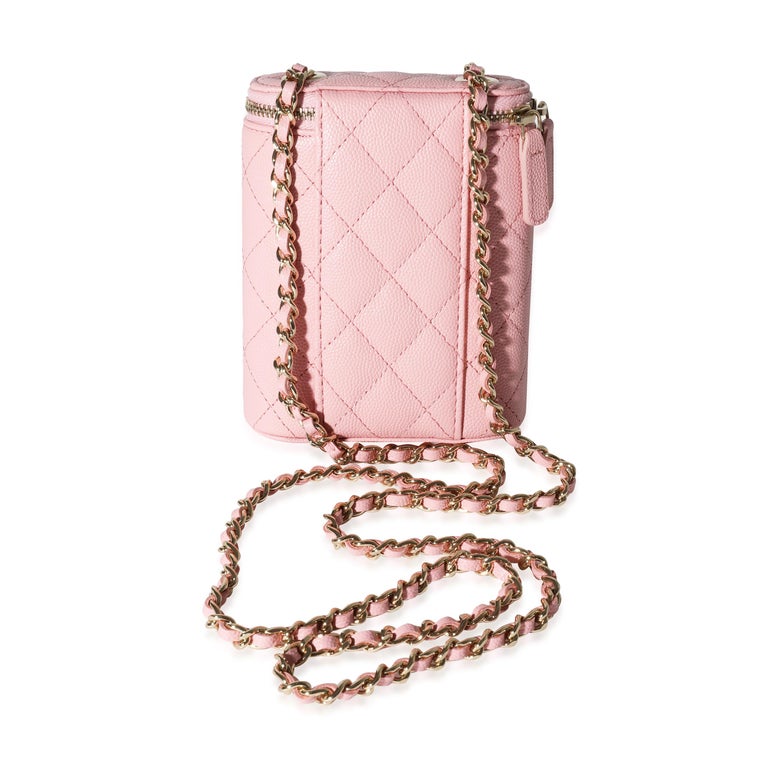 Chanel Sakura Pink Caviar Vertical Vanity Bag With Chain For Sale at ...