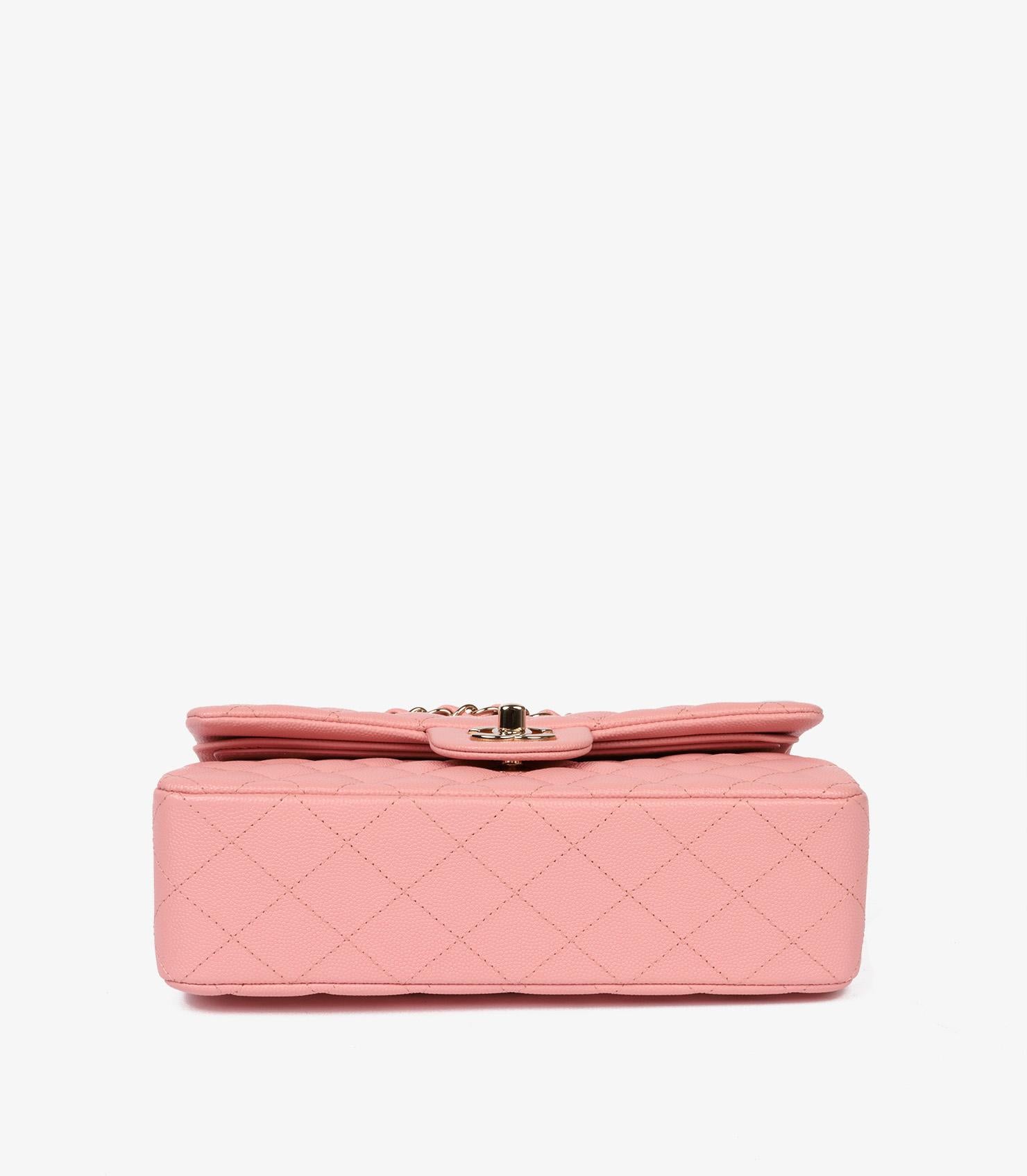 Chanel Sakura Pink Quilted Caviar Leather Small Classic Double Flap Bag 3
