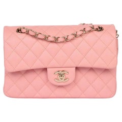Chanel Sakura Pink Quilted Caviar Leather Small Classic Double Flap Bag