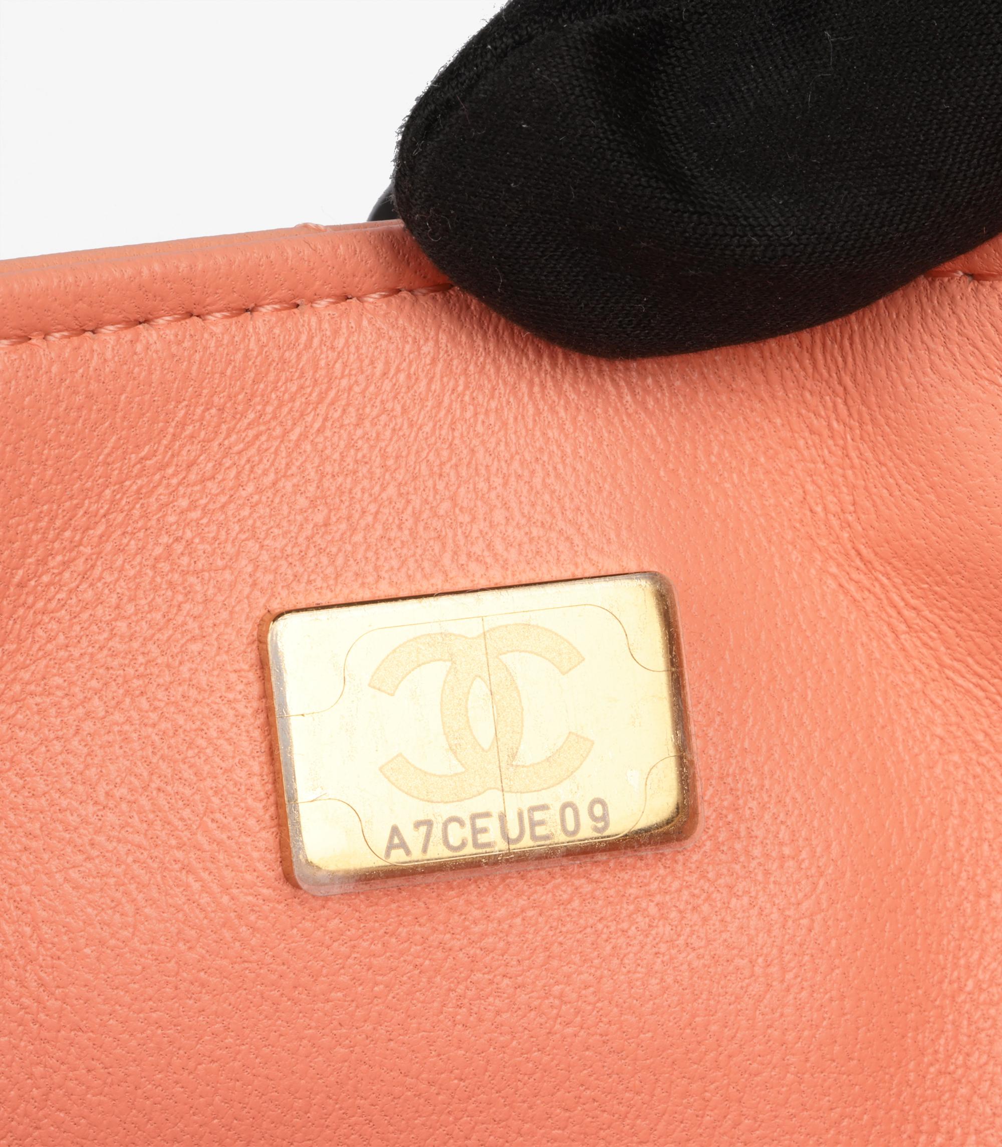 Chanel Salmon Peach Quilted Lambskin Square Mini Flap Bag For Sale 5