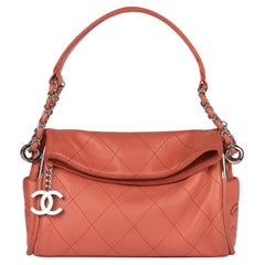 Chanel Salmon Pink Quilted Lambskin Leather Ultimate Soft Hobo Bag