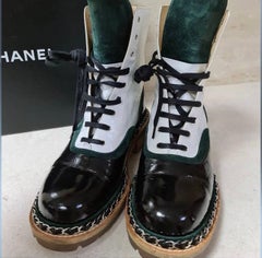 CHANEL Salzburg 2015 Suede Patent Calfskin Boots