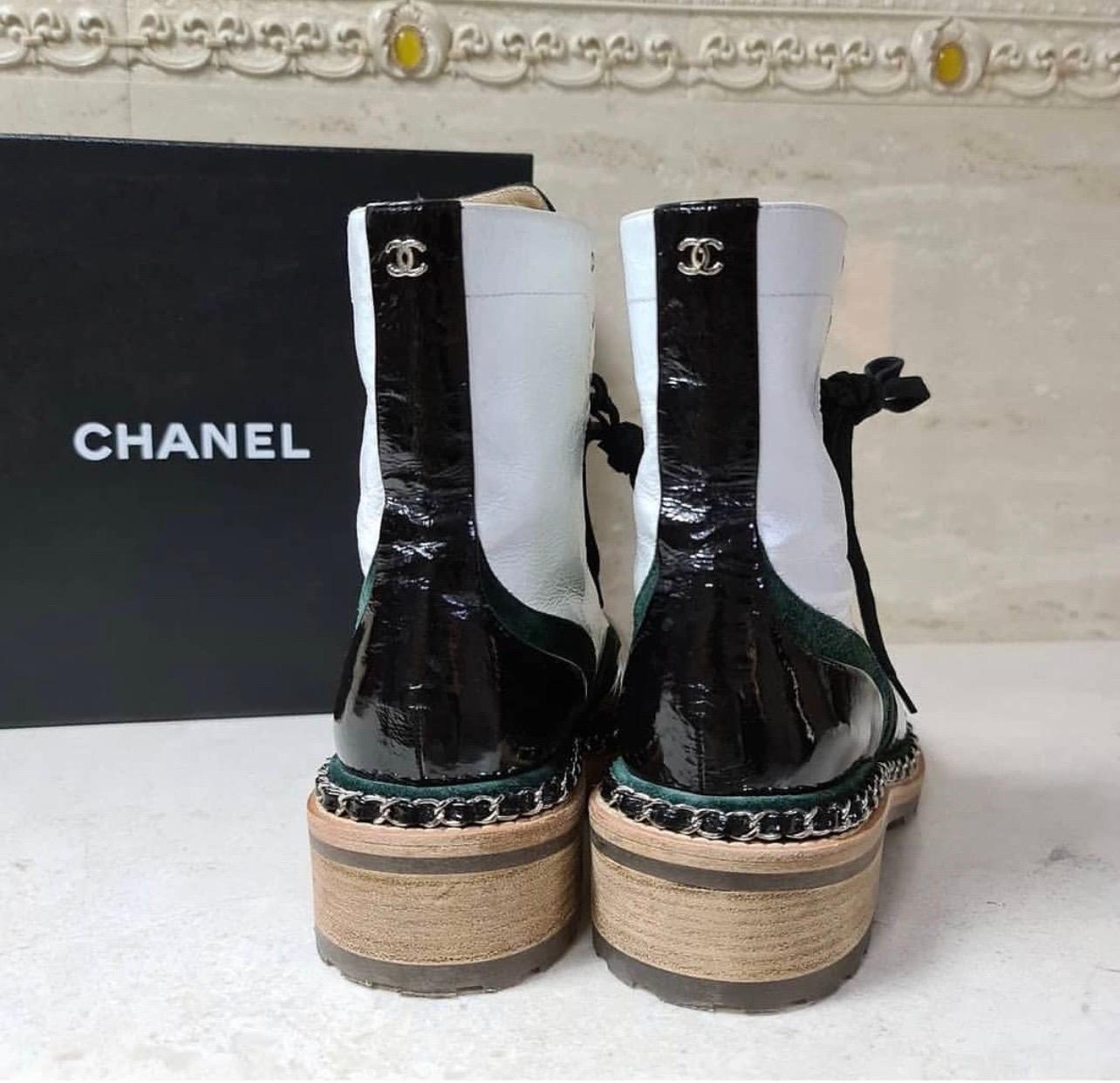 Women's CHANEL Salzburg 2015 Suede Patent Calfskin Boots 