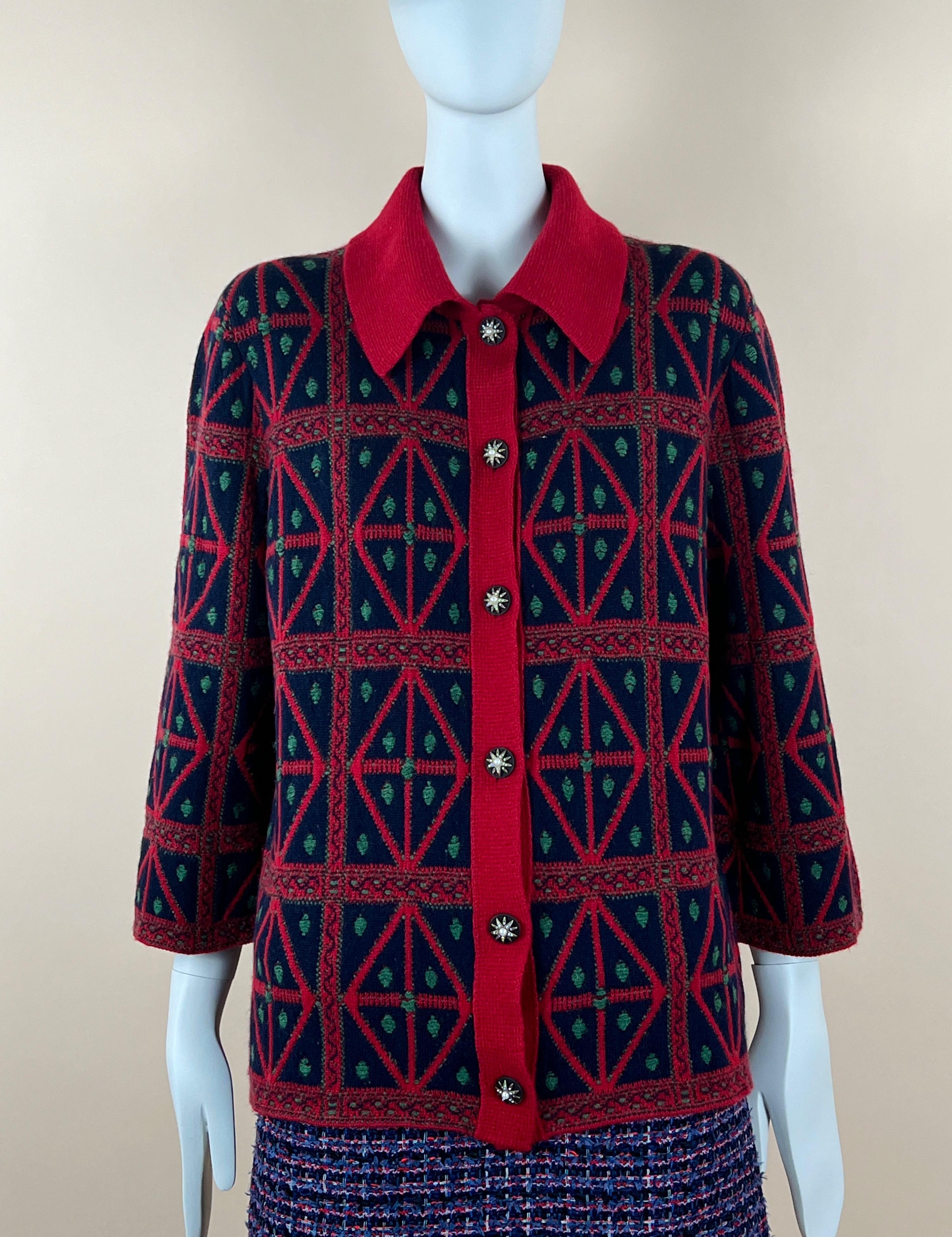 Women's Chanel Salzburg Collection  Red Cashmere Cardigan