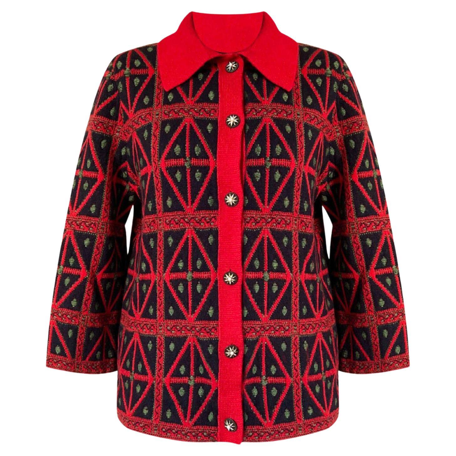 Chanel Salzburg Collection  Red Cashmere Cardigan