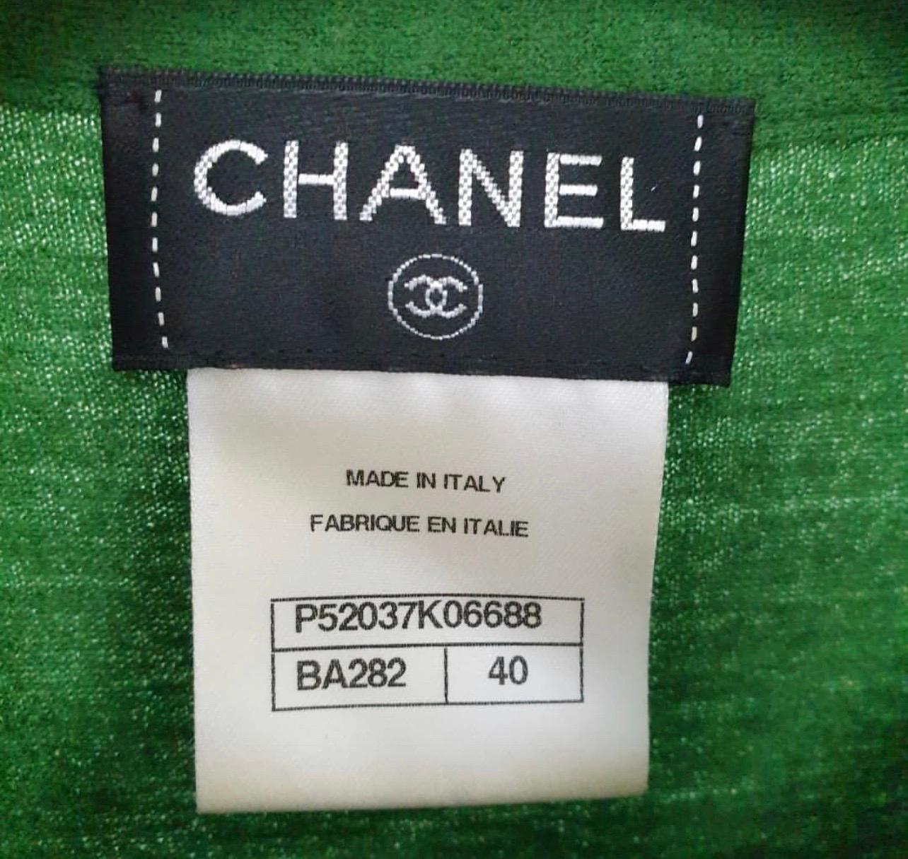 Chanel Salzburg Green Wool Maxi Dress In Excellent Condition In Krakow, PL
