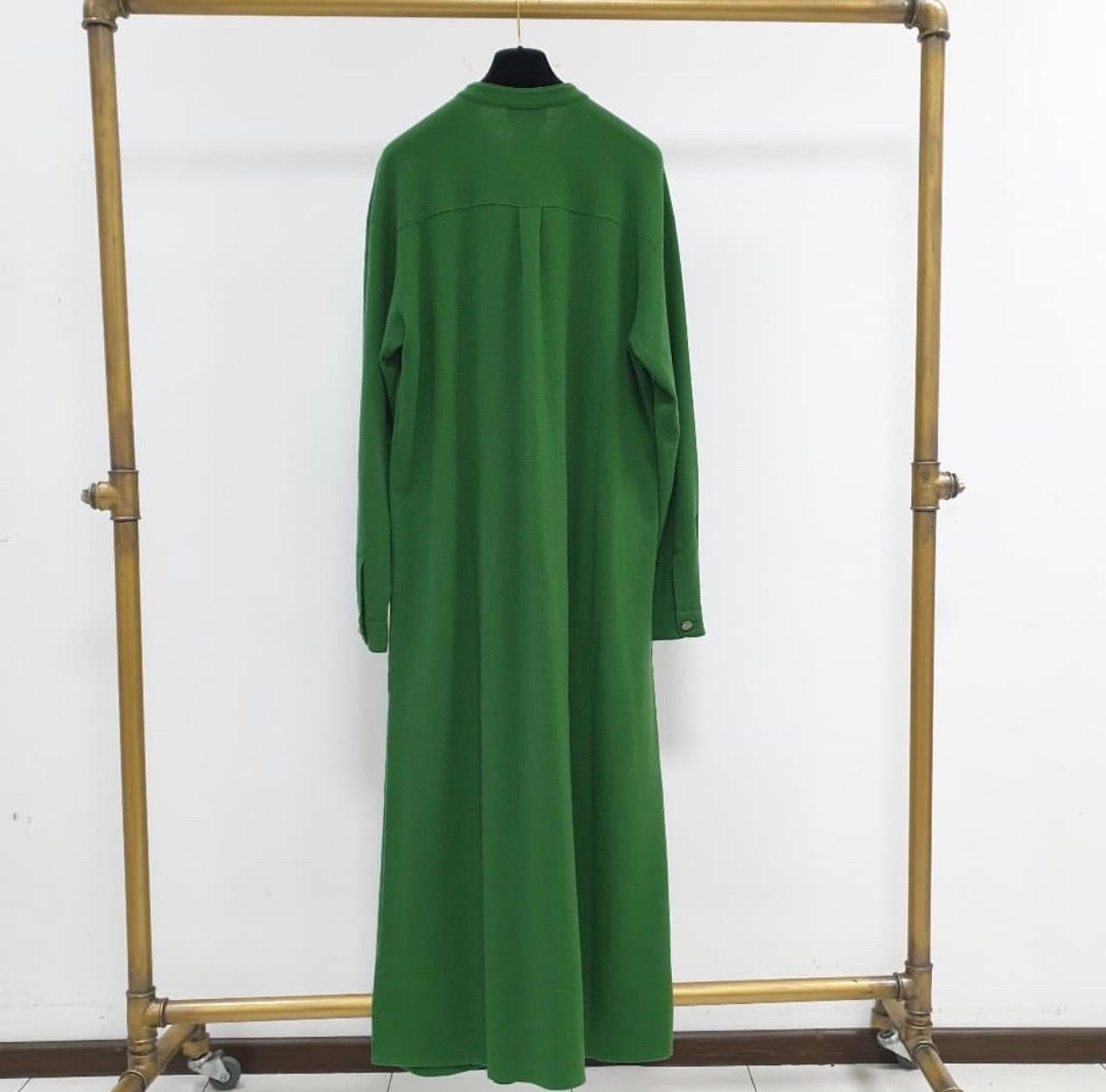 Chanel Salzburg Green Wool Maxi Dress 2