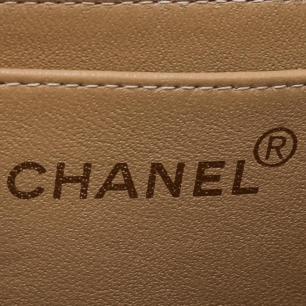 Chanel Sand Beige Quilted Caviar Leather Vintage Flap Shoulder Bag 2