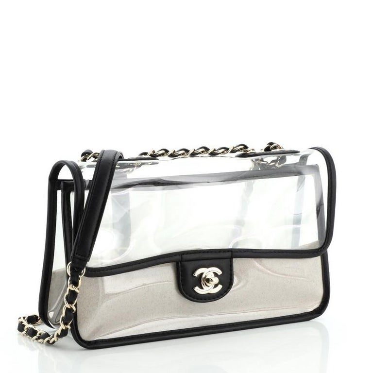 Chanel Sand By The Sea Flap Bag PVC with Lambskin Medium at 1stDibs