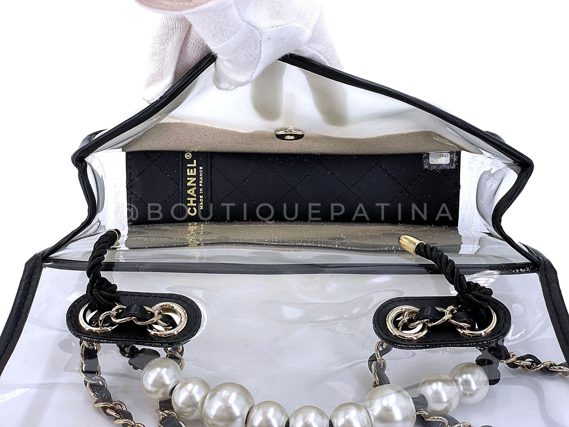 Sac à rabat Chanel Sand by the Sea Pearl and PVC 67873 en vente 5