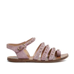 Chanel Sandales Timeless FR37 Pink Suede Golden Chains Flats Sandals UK4 US6.5