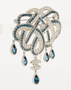 Chanel Sapphire & Crystal Drops Brooch