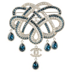 Chanel Sapphire & Crystal Drops Brooch