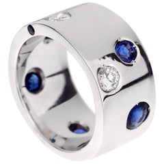 Chanel Sapphire Diamond White Gold Band Ring