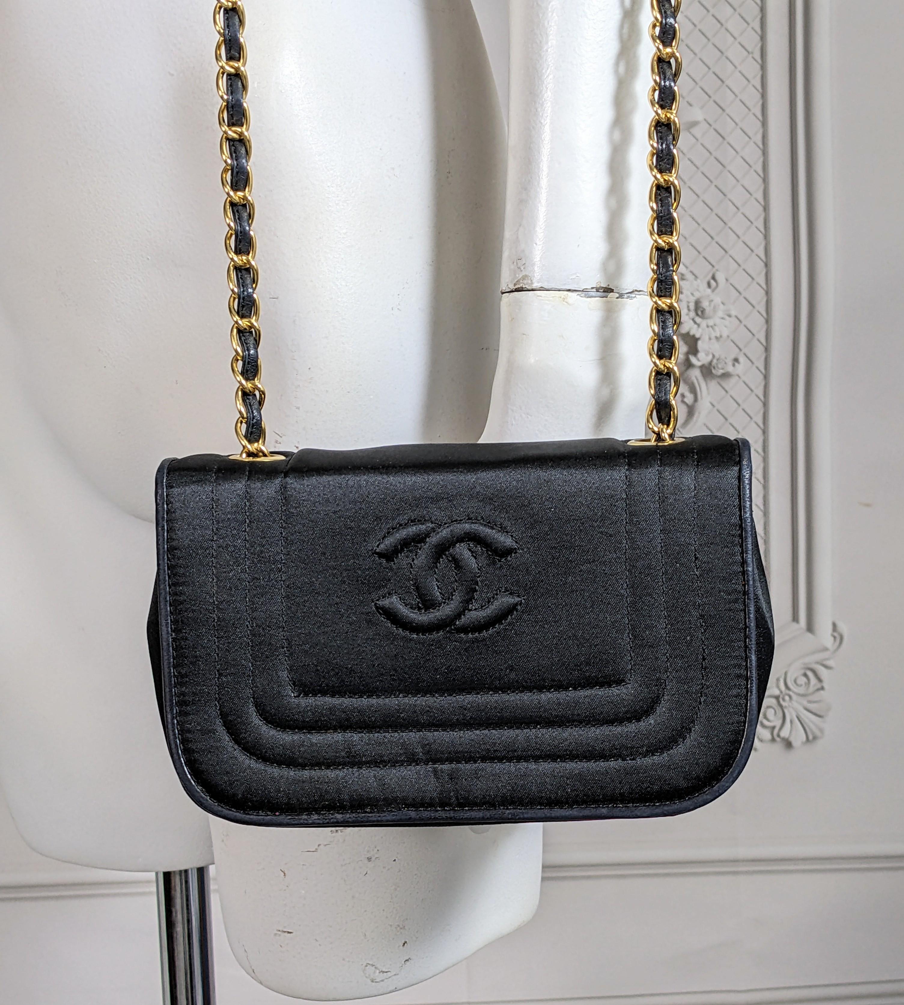 Chanel Satin and Calfskin Mini Shoulder Bag For Sale 9
