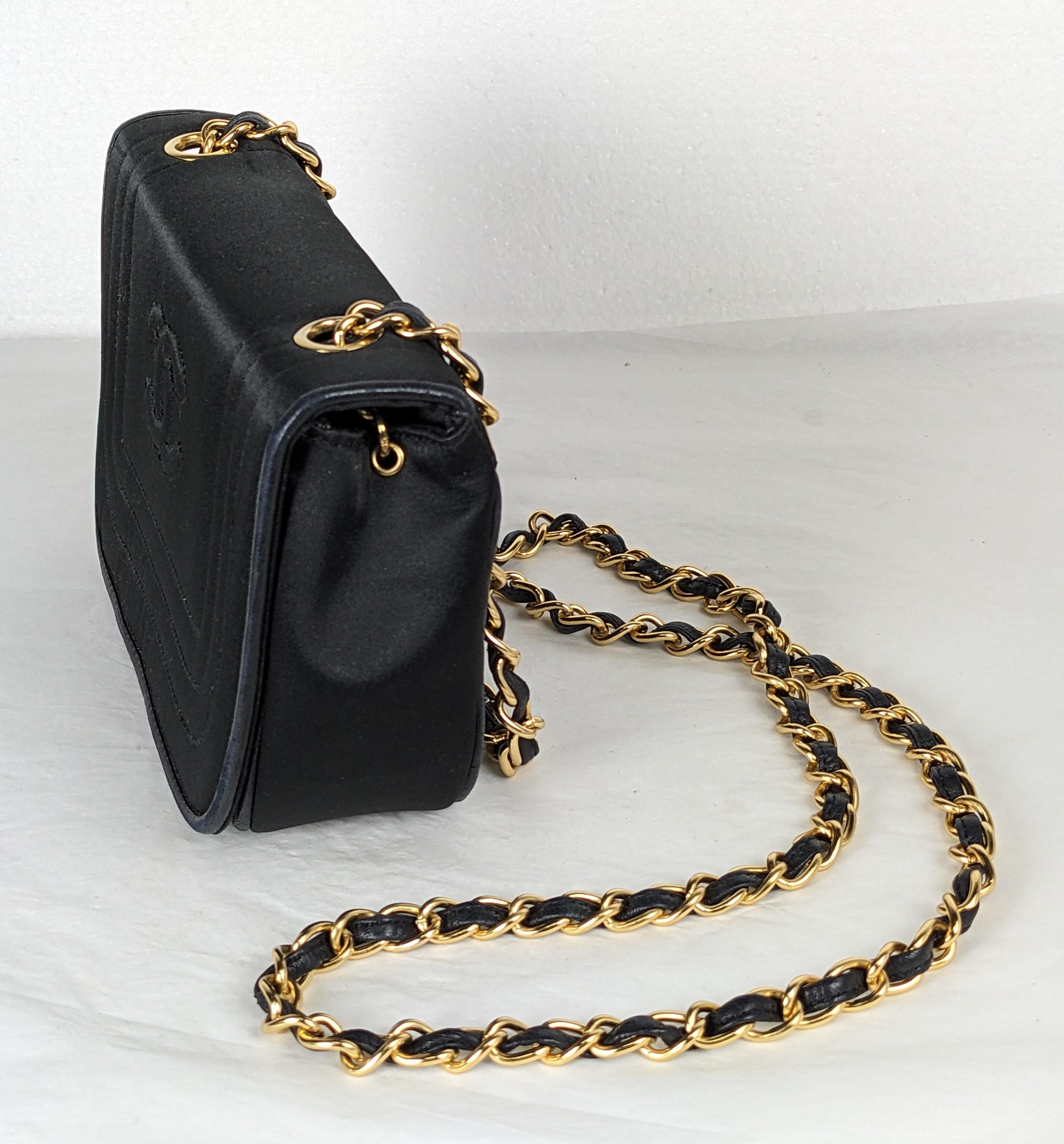 Women's Chanel Satin and Calfskin Mini Shoulder Bag For Sale