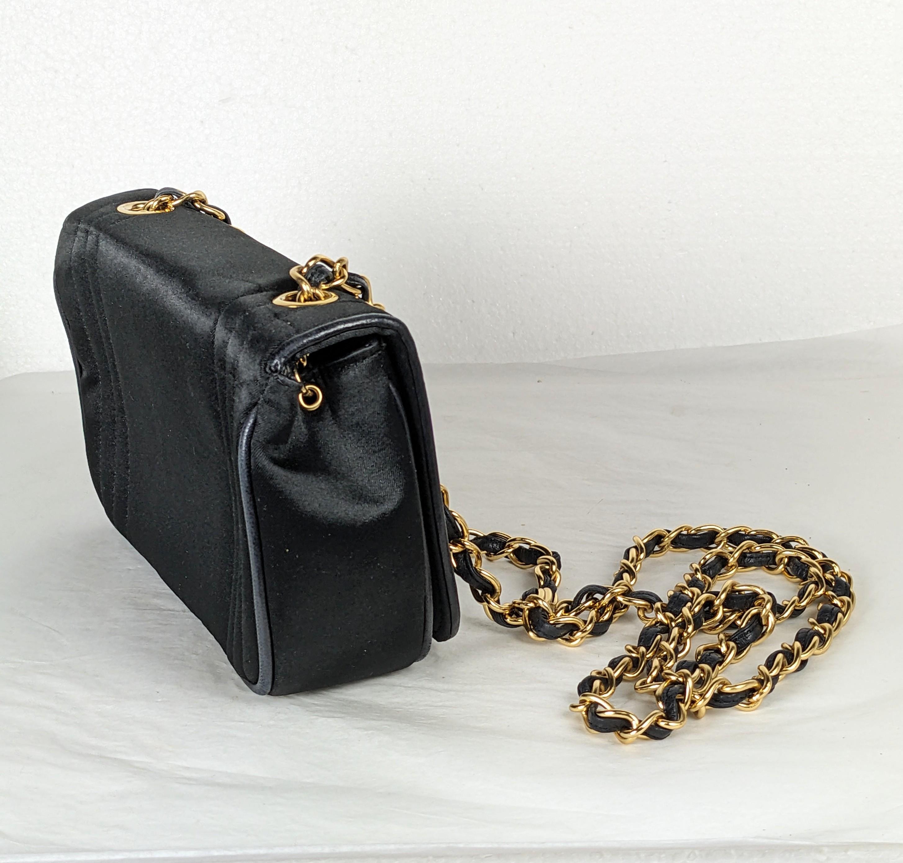 Chanel Satin and Calfskin Mini Shoulder Bag For Sale 1