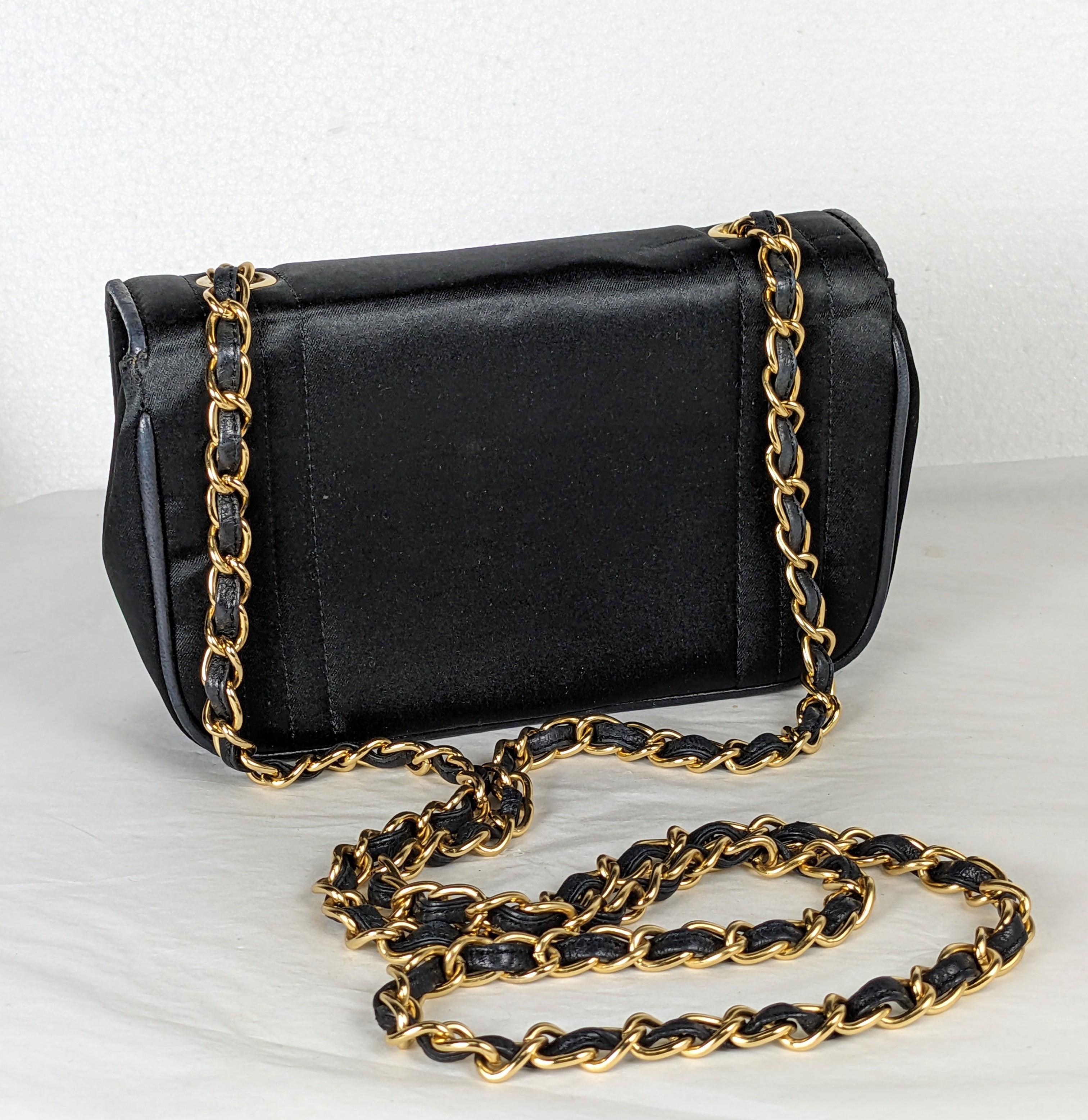 Chanel Satin and Calfskin Mini Shoulder Bag For Sale 2