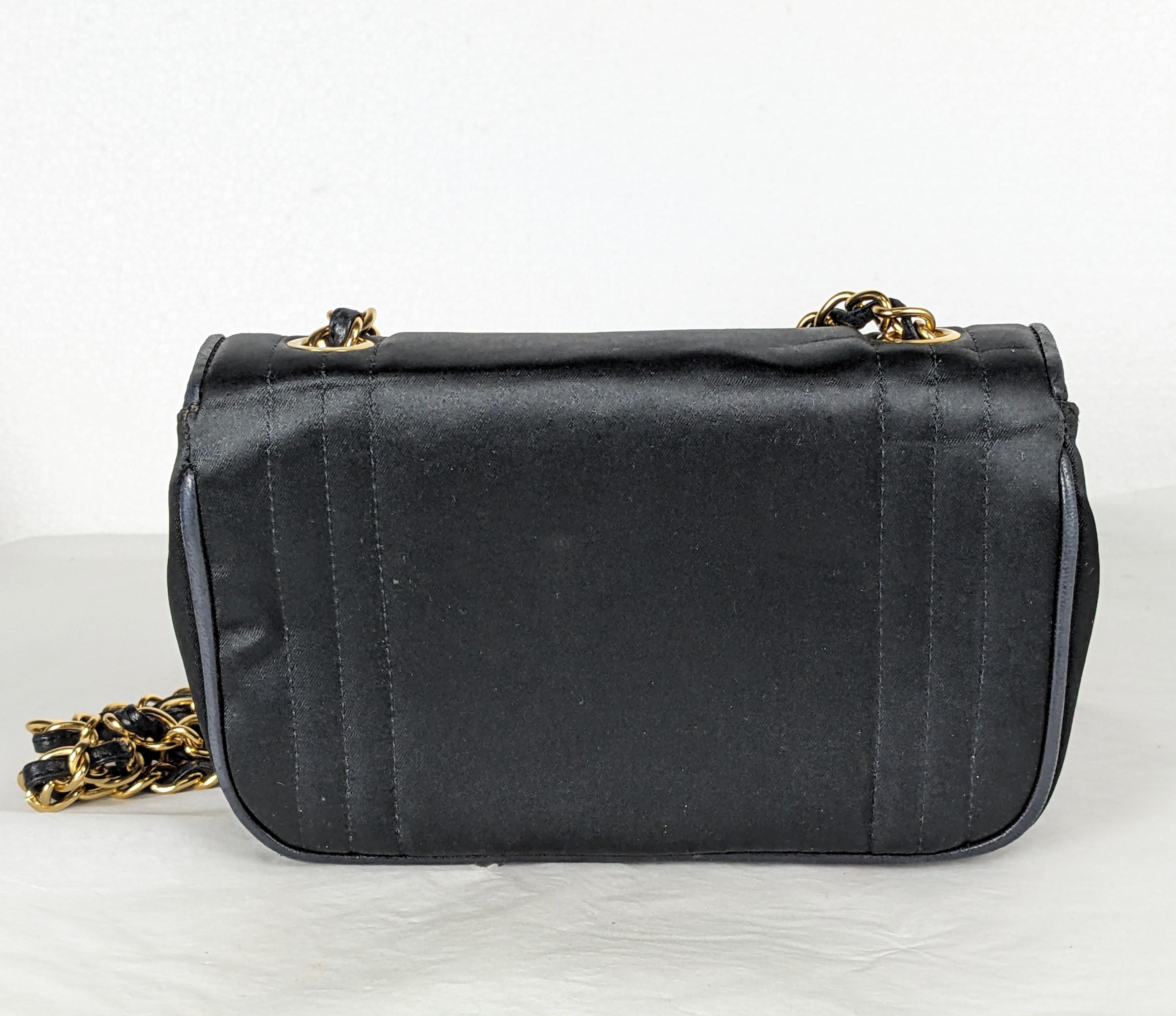 Chanel Satin and Calfskin Mini Shoulder Bag For Sale 3