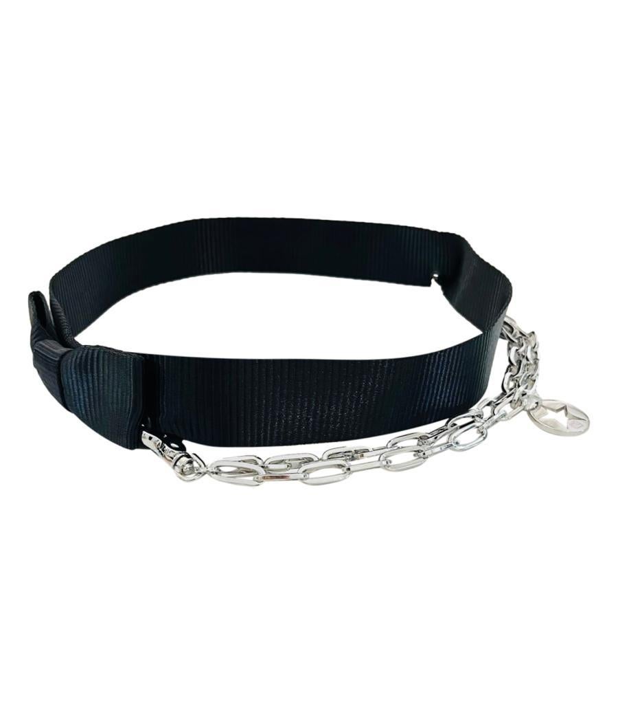 Chanel Satin Bow Belt With Star 'CC' Logo Chains 1