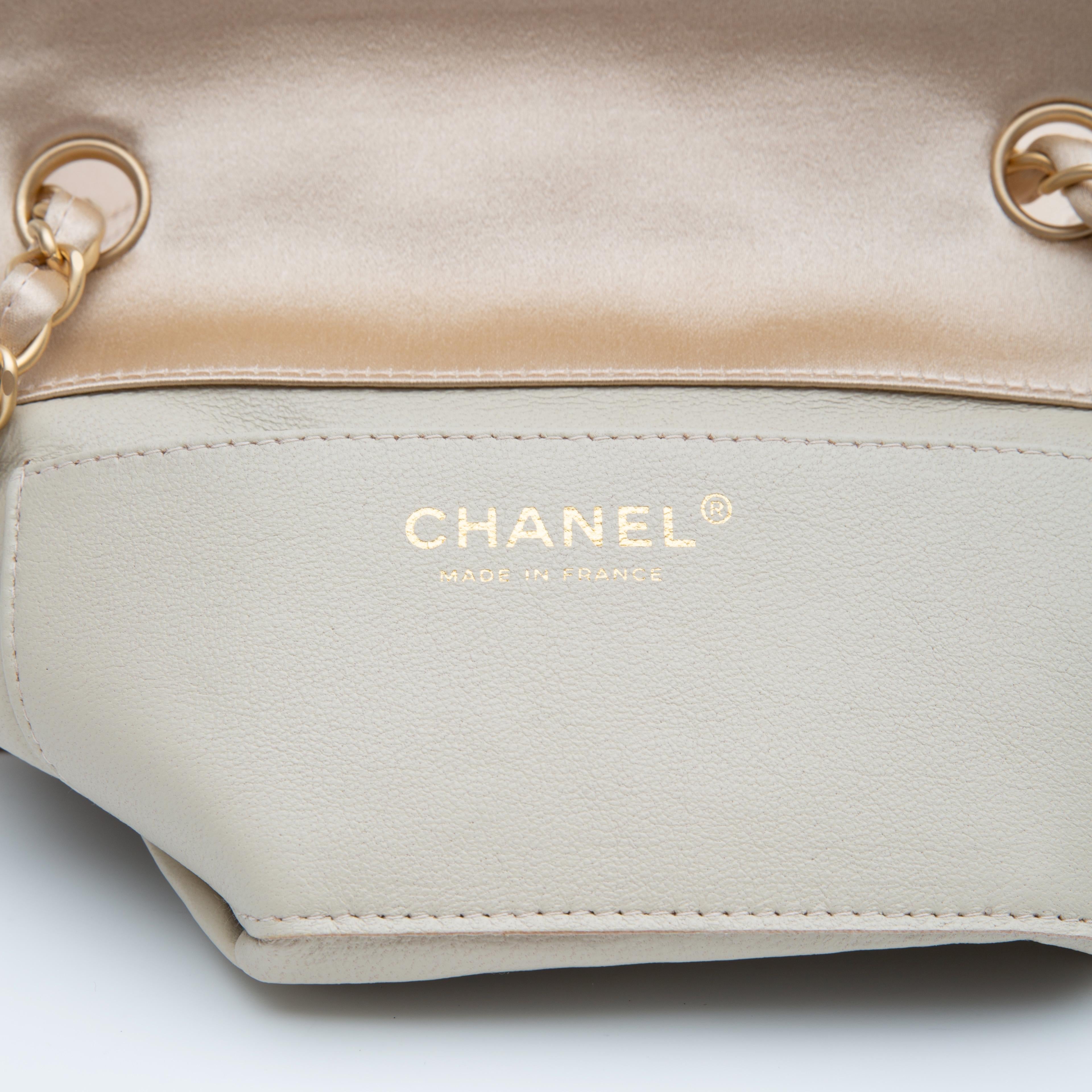 Women's or Men's Chanel Satin Gold Timeless Classic Mini Flap Bag (Circa 2003)