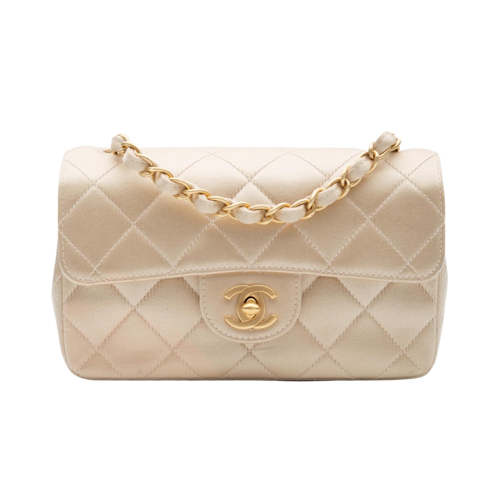 Chanel Satin Gold Timeless Classic Mini Flap Bag (Circa 2003)
