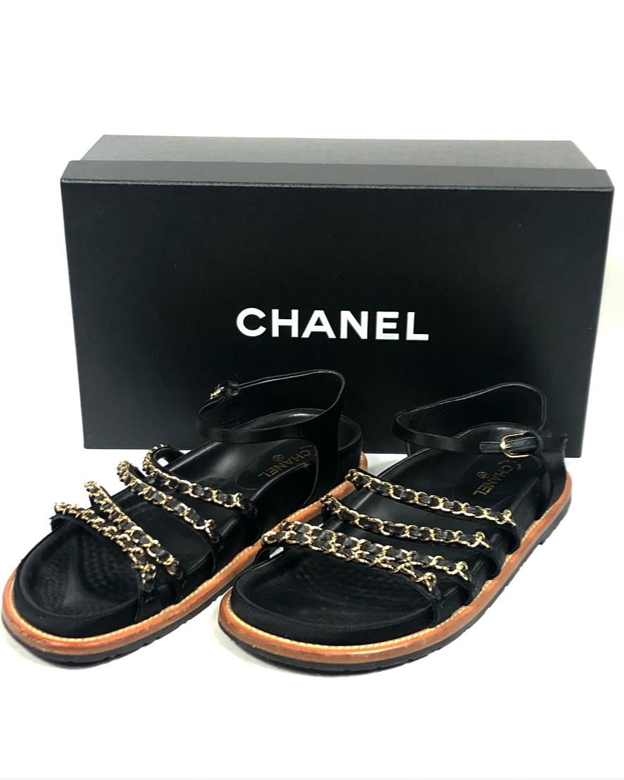 chanel chain link sandals