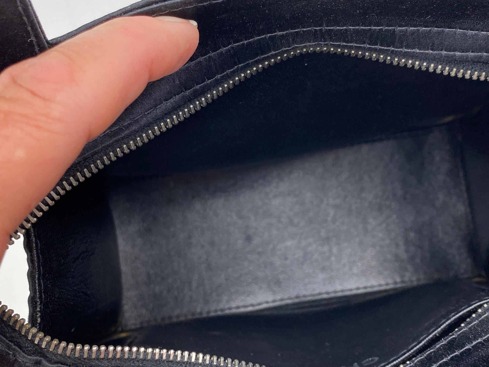 Chanel Satin Vintage Black Mini Handle Tote Bag Purse Handbag  5