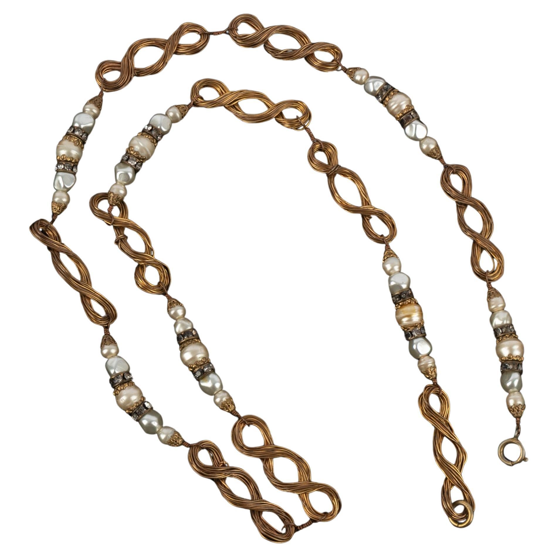 Chanel sautoir necklace 1960s For Sale
