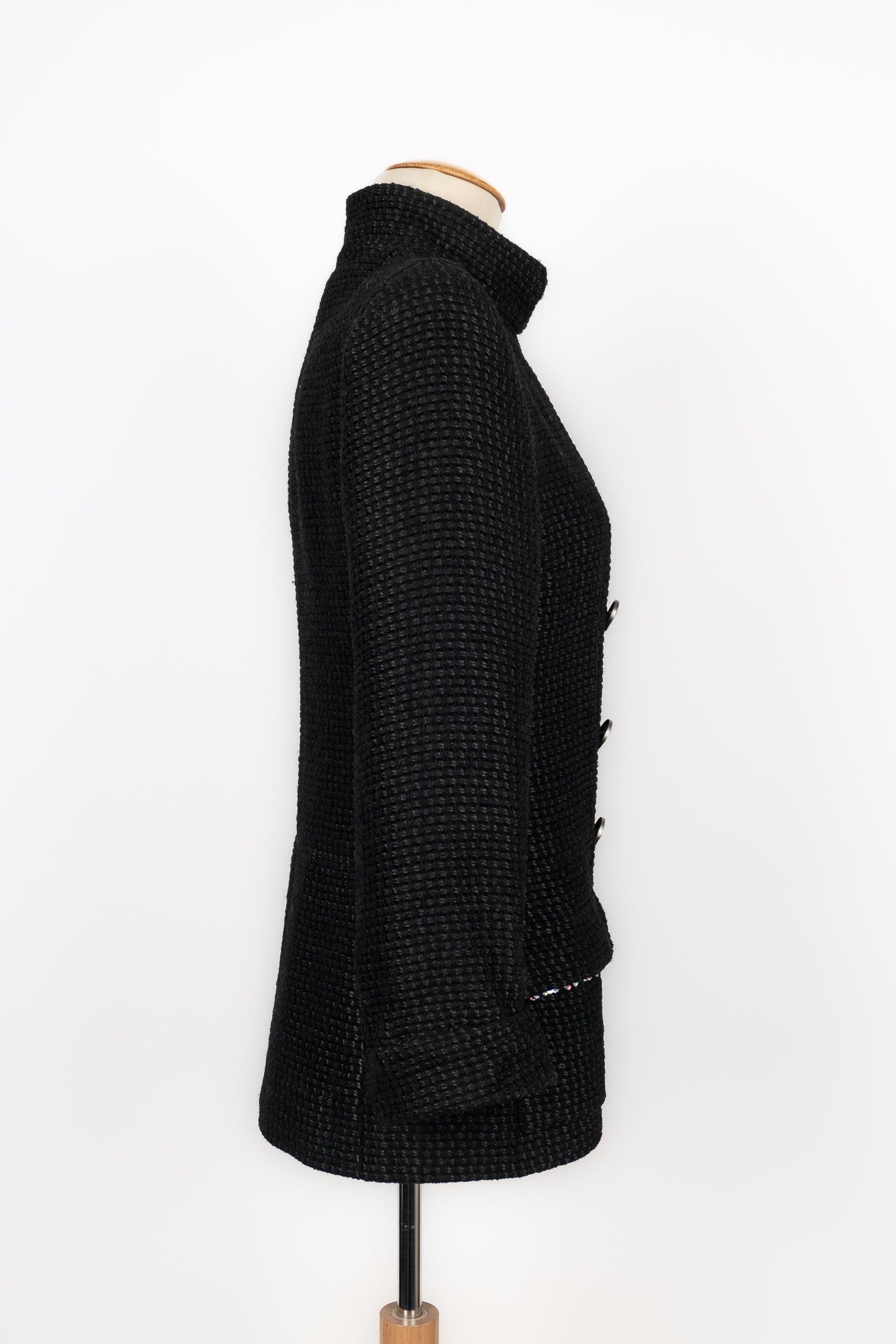 Giacca Chanel 'Scales' in tweed nero In condizioni ottime in vendita a SAINT-OUEN-SUR-SEINE, FR