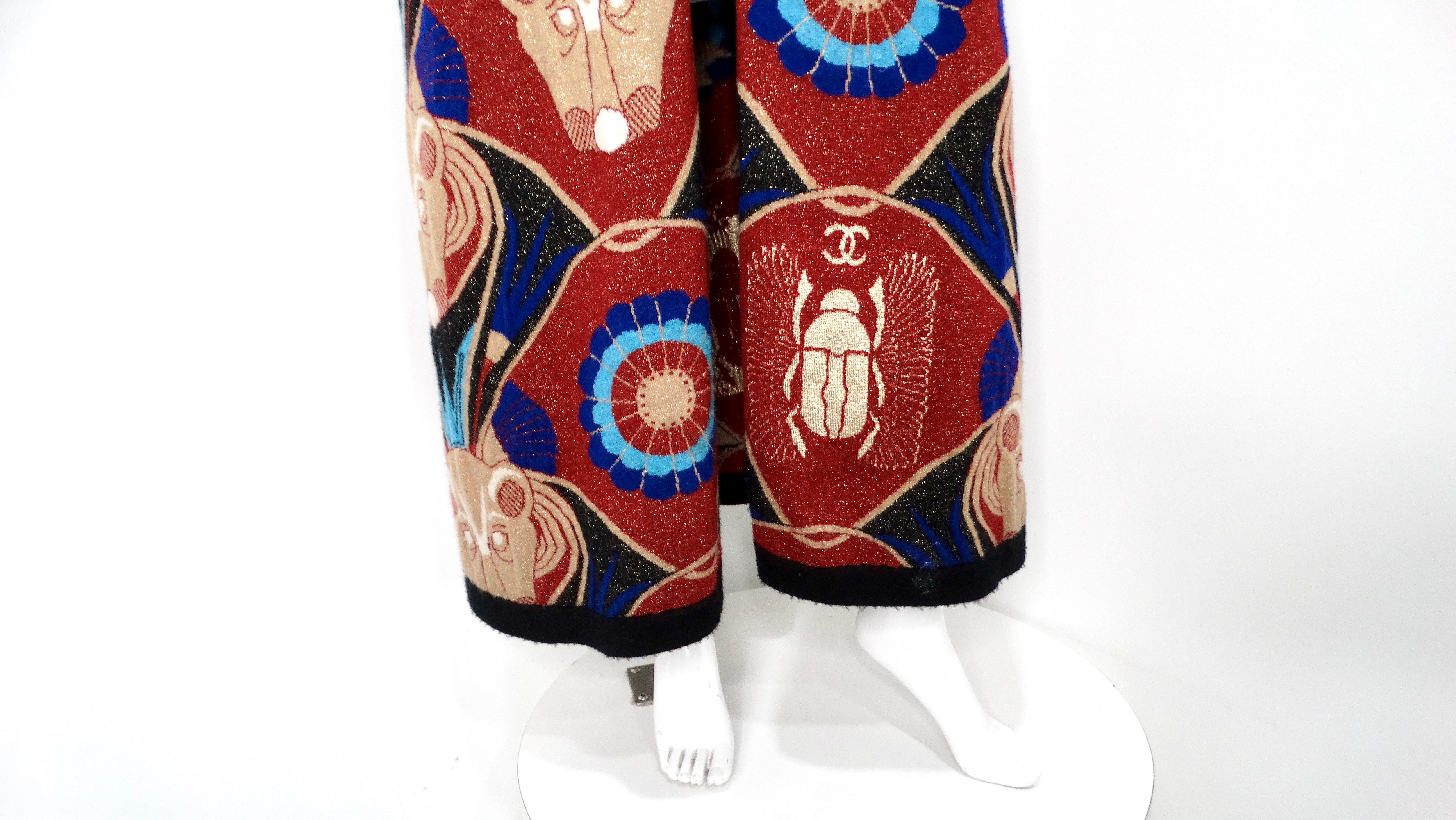 Chanel Gilet pull-over long en cachemire imprimé scarabée égyptien Runway 2019 Unisexe en vente