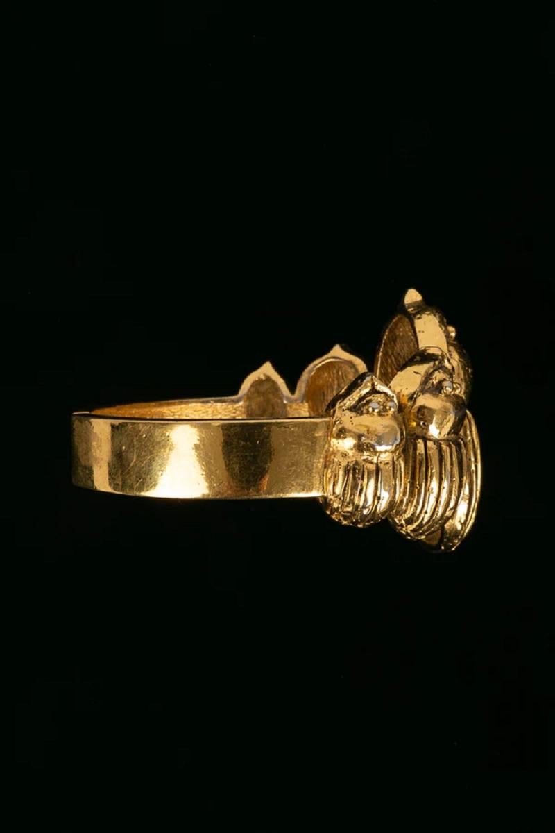 Chanel Scarab Gold Plated Metal Bracelet 1