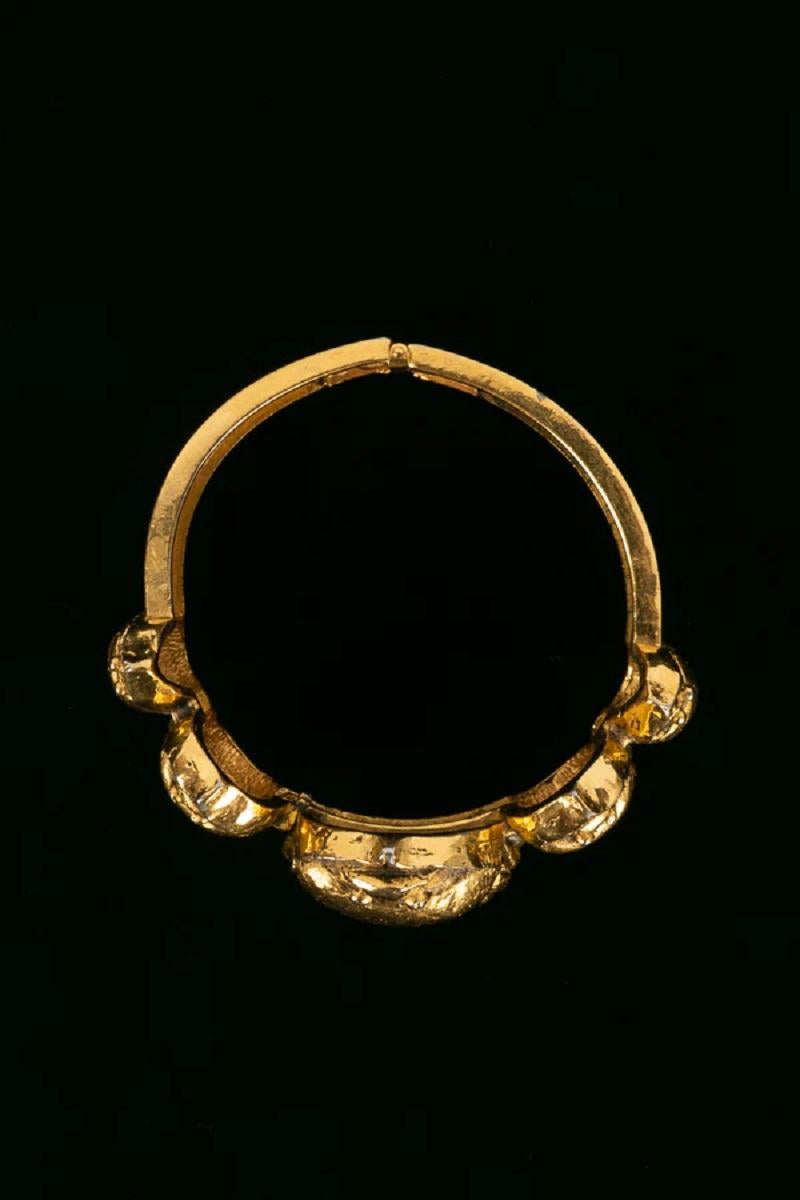 Chanel Scarab Gold Plated Metal Bracelet For Sale 2